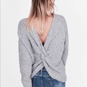 grey twist knot front or back